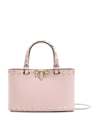 Valentino Garavani Rockstud mini shopping bag in grainy calfskin - Pink