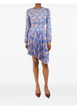 A.L.C. floral-print pleated mini dress - Blue