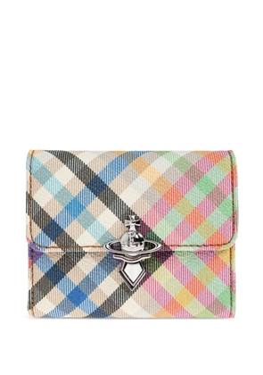 Vivienne Westwood Orb checked wallet - Neutrals