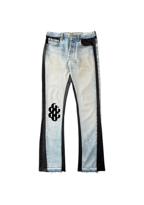 GALLERY DEPT. leather-panelled flared jeans - Blue