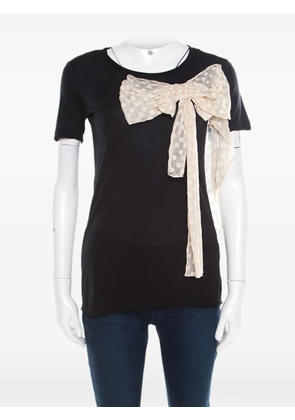 Valentino Pre-Owned polka-dot bow silk top - Black