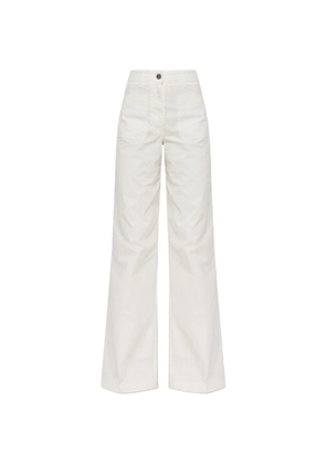 ETRO herringbone-weave logo-patch jeans - White