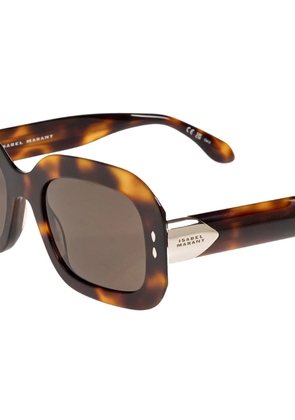 ISABEL MARANT tortoiseshell-effect rectangle-frame sunglasses - Brown