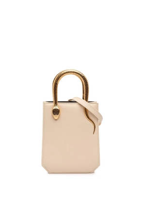 Bvlgari Pre-Owned 2021-2026 Mini Leather Serpentine Tote satchel - White