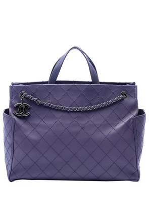 CHANEL Pre-Owned 2014-2015 Large CC Quilted Calfskin Pocket Tote satchel - Purple