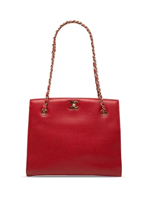 CHANEL Pre-Owned 1997-1999 CC Caviar Turn Lock Chain tote bag - Red