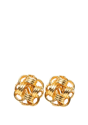 CHANEL Pre-Owned 1996 CC Gold Plated Knot Clip On Earrings costume earrings