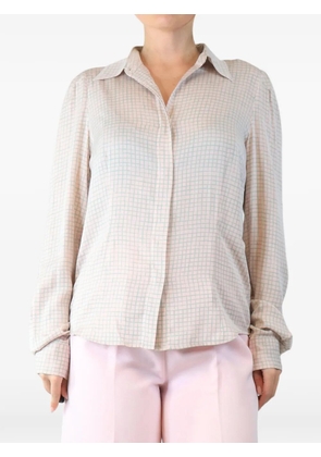 Dries Van Noten Pre-Owned grid-pattern shirt - Neutrals