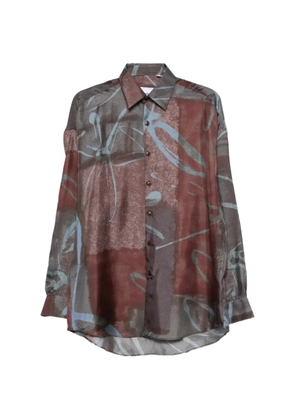 Costumein floral-print long-sleeve shirt - Red