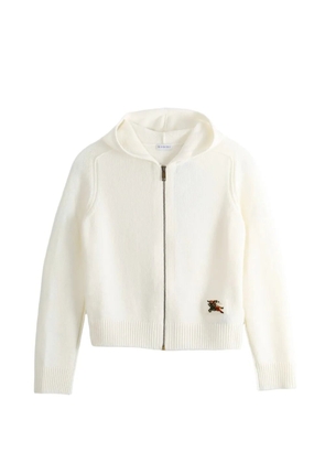 Burberry logo-patch zip-up cardigan - Neutrals