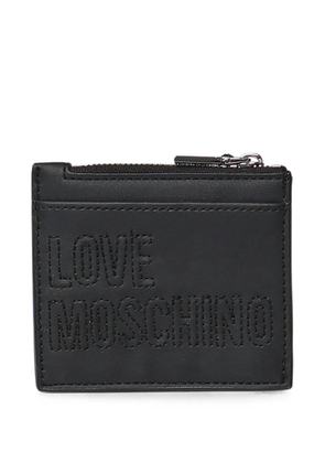 Love Moschino logo-embroidered wallet - Black
