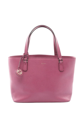 Gucci Pre-Owned 2000-2015 Grained Leather Interlocking G tote bag - Purple
