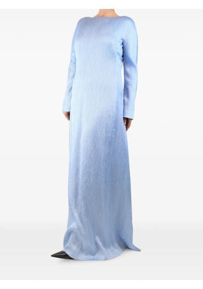 Emilia Wickstead plissé long-sleeve maxi dress - Blue