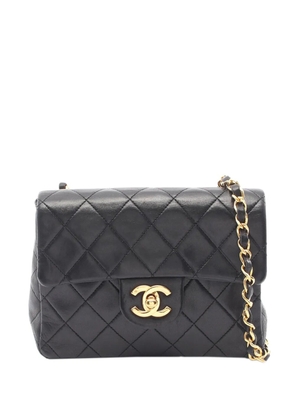 CHANEL Pre-Owned 1989-1991 Mini Square Classic Lambskin Single Flap handbag - Black