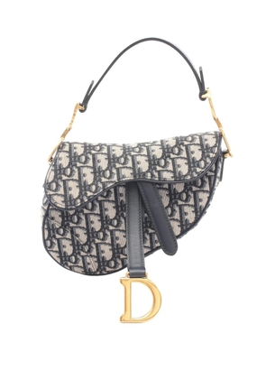 Christian Dior Pre-Owned 2010-2026 Mini Oblique Canvas Saddle Bag handbag - Blue