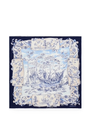 Ferragamo Voyage print silk scarf - Blue