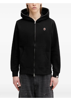 A BATHING APE® logo-patch zip-up hoodie - Black