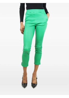 Arma elasticated-waist leather trousers - Green
