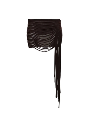 Di Petsa Unravelling fringed skirt - Brown
