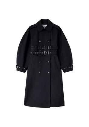 GANNI double-belted trench coat - Black