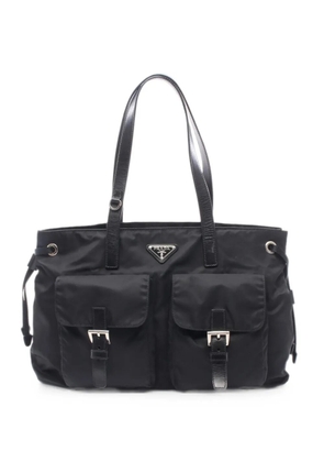 Prada Pre-Owned 2000s triangle logo buckle tote bag - Black