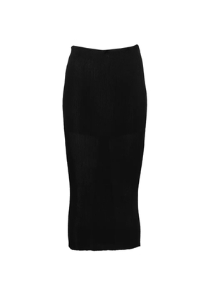 Alberta Ferretti ribbed-knit midi skirt - Black