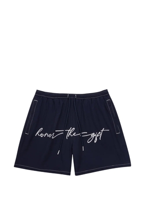 Honor The Gift embroidered drawstring shorts - Blue