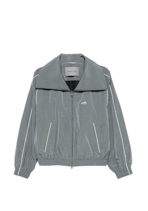 Balenciaga logo-print high-neck lighweight jacket - Grey