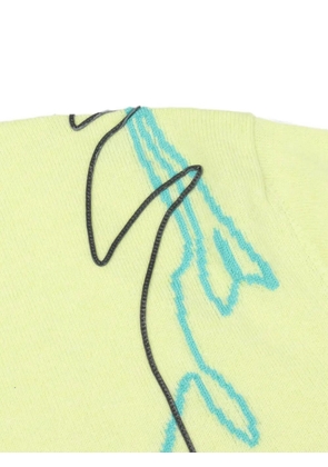 Hermès Pre-Owned lambskin-detail sweater - Yellow