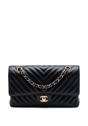 CHANEL Pre-Owned 2018 Medium Classic Chevron Lambskin Double Flap shoulder bag - Black