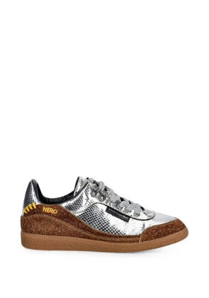 Andersson Bell snakeskin-effect panelled sneakers - Silver