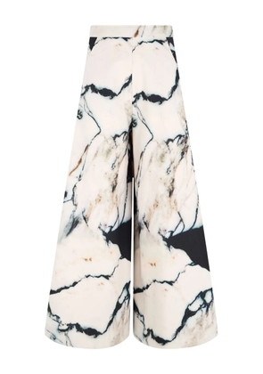 Roberto Cavalli marble-print trousers - White