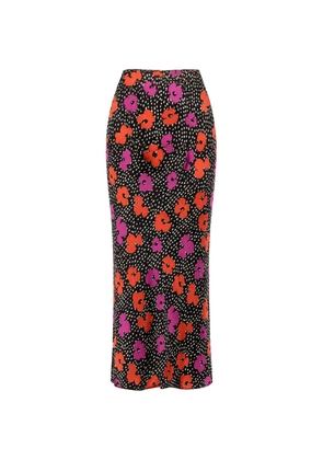 NISSA floral-print polka-dot skirt - Black