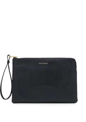 Coccinelle Alias grained-leather clutch bag - Black