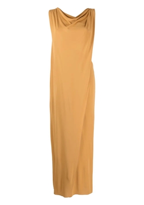 Alberta Ferretti draped cut-out maxi dress - Neutrals