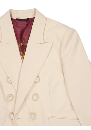 Johanna Ortiz Herencias Del Alma palm tree-embroidered double-breasted jacket - Neutrals