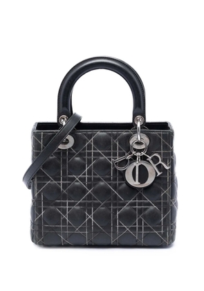 Christian Dior Pre-Owned 2011 Medium Lambskin Cannage Contrast Stitch Lady Dior satchel - Black