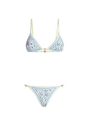 Genny with tassel print bikini - Blue