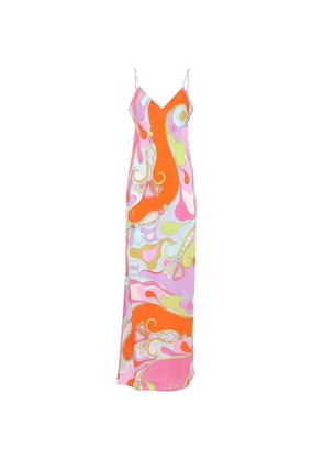 PUCCI Iride-print silk dress - Orange