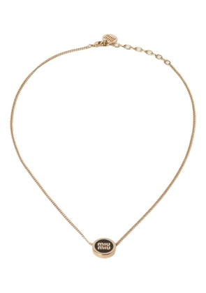 Miu Miu logo-pendant necklace - Gold