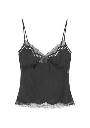 16Arlington Clio lace-trim stud-embellished blouse - Black