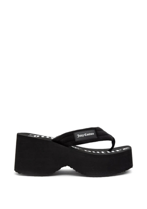 Juicy Couture platform wedge flip-flops - Black