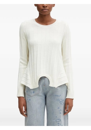 MM6 Maison Margiela ribbed peplum-hem sweater - Neutrals