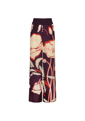 Juan de Dios San Cipriano floral-print palazzo pants - Purple