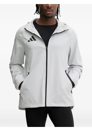 adidas Travel logo-print hooded jacket - Grey