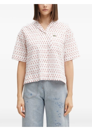 Lacoste tennis-racket-print short-sleeve shirt - White
