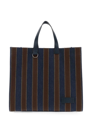 FENDI Pequin logo-patch shoulder bag - Blue