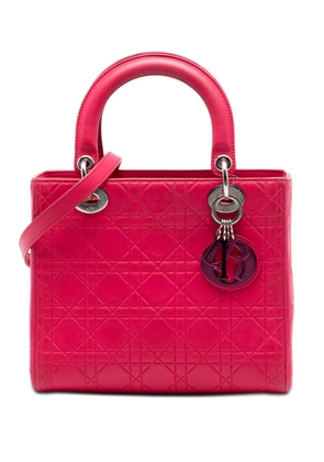 Christian Dior Pre-Owned 2013 Medium Ultra Matte Calfskin Cannage Embossed Lady Dior satchel - Pink