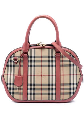 Burberry Pre-Owned 2000-2017 Small Haymarket Check Nylon Orchard Bowling Bag satchel - Neutrals