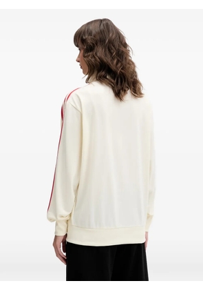 adidas heart-embroidered side-stripe jacket - Neutrals